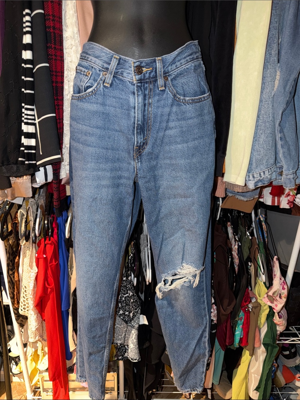 Levi's Light Blue Distressed Boyfriend Jeans